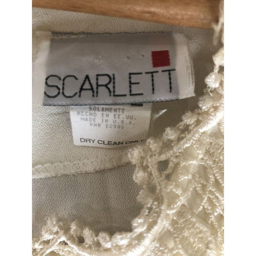 Scarlett VintageIvory Lace Maxi Prairie Boho Cottage Core Cream Dress Nightgown - Picture 8 of 11